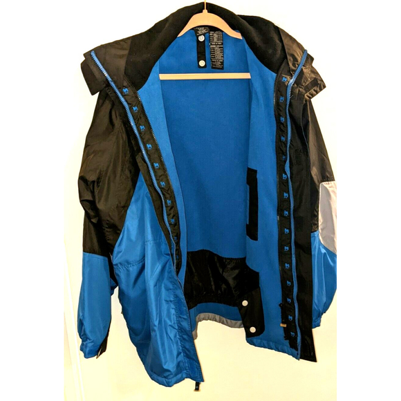 Starter Jacket 3 in 1 Men's Large 42-44 Removable Hood Blue & Gray NEW - Picture 2 of 15